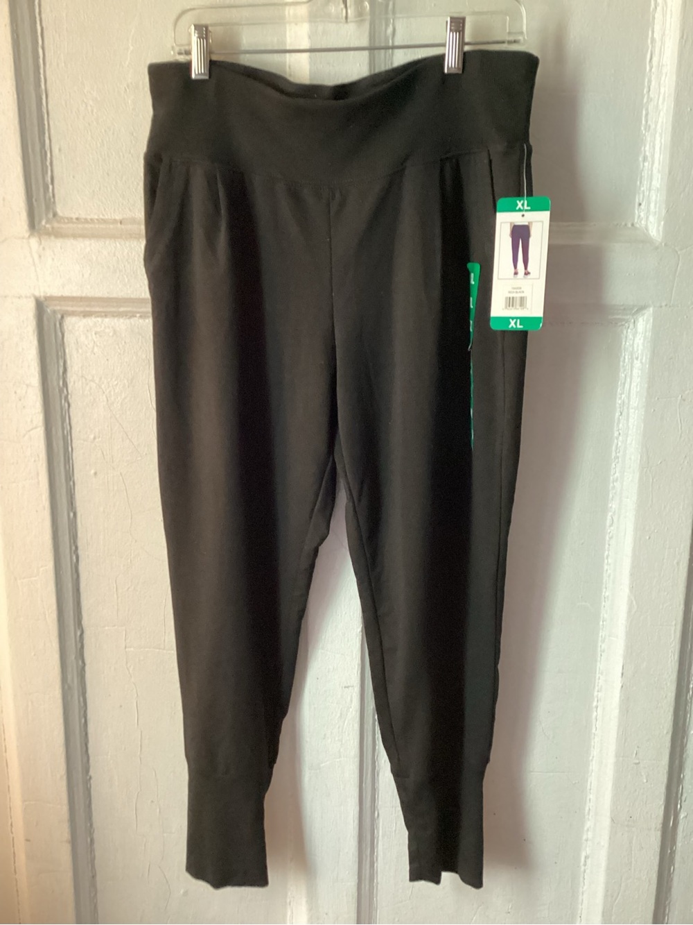 Danskin Black High-Waist Tapered Jogger Pants